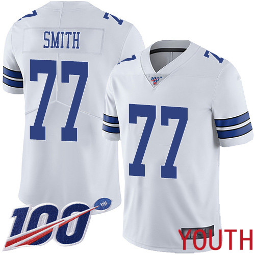 Youth Dallas Cowboys Limited White Tyron Smith Road #77 100th Season Vapor Untouchable NFL Jersey